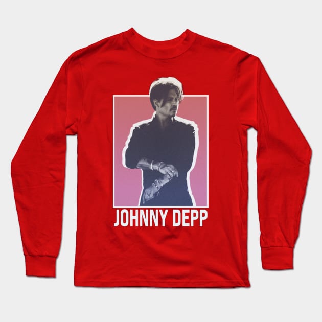 Johnny Depp Retro Long Sleeve T-Shirt by VarioModifikasi Gank